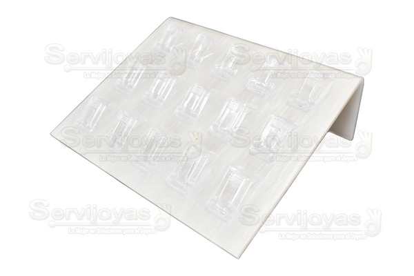 Exhibidor Acrílico Frost para 15 Anillos Frost Medidas: 16.5x13x6cm 5334.FR