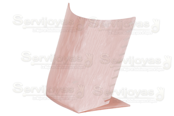 Exhibidor Acrílico Mármol Rosa para 11 Cadenas Medidas: 18x9x17.5cm 5361.MP