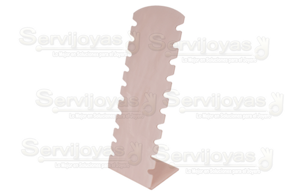 Exhibidor Acrílico Mármol Rosa para 10 Pulseras Medidas: 10x10x29cm 5438.MP