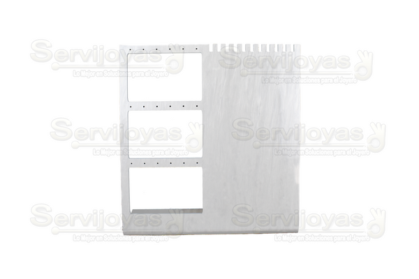 Exhibidor Acrílico Mármol Gris Duo para Cadena y Arete Largo Medidas: 22x6x23.5cm 5445.MG
