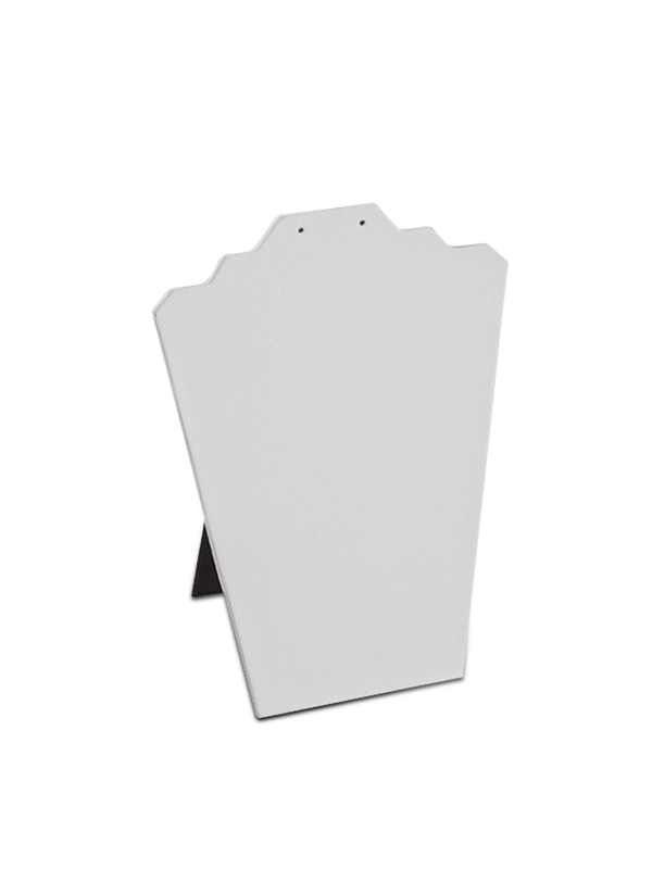 Exhibidor Carton Vinipiel Blanco Cuello Escalon Chico Para Joyeria