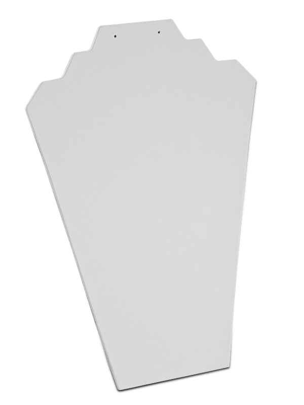 Exhibidor Carton Vinipiel Blanco Cuello Escalon Grande Para Joyeria