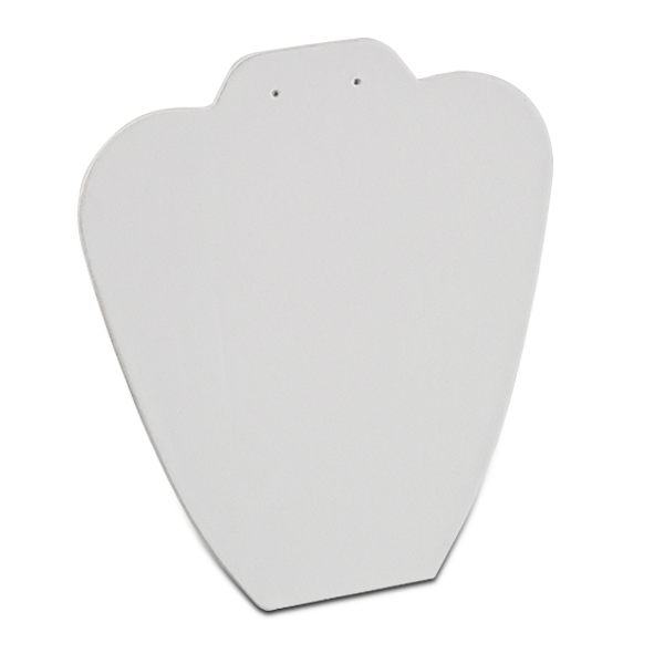Exhibidor Carton Vinipiel Blanco Cuello Corazon Chico Para Joyeria