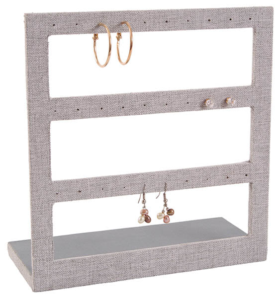 Exhibidor Gray Luxury 3 Niveles para Aretes Medidas: 18.2x8.2x19.4cm 9998.GY
