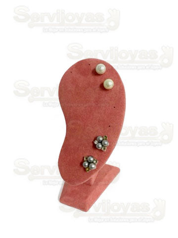 Exhibidor Velour Rosa Oreja 8 Perforaciones Medidas: 7x7x15cm 206VR